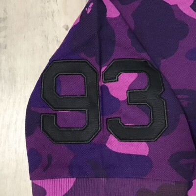 BAPE Purple camo APE HEAD LOGO polo shirt A Bathing Ape Size