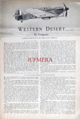 Hawker HURRICANE of the Middle East Command Clipped WW2 Photo Article 675/45