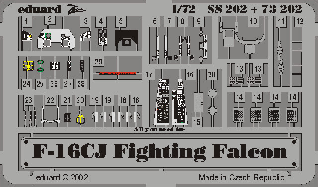 Eduard - F-16CJ FIGHTING FALCON Pour Kit De Modèle 1:72 Pour Hasegawa NEUF
