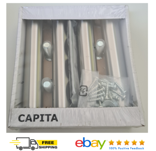 IKEA CAPITA Kitchen Cabinet Table Legs 16cm Stainless Steel Feet Adjustable New - Picture 1 of 7