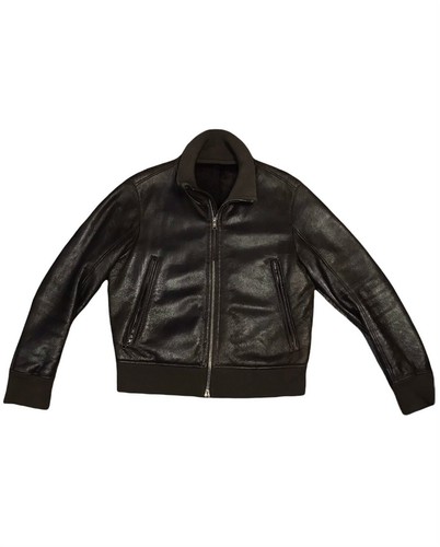 Prada Leather Shearling Bomber Jacket 