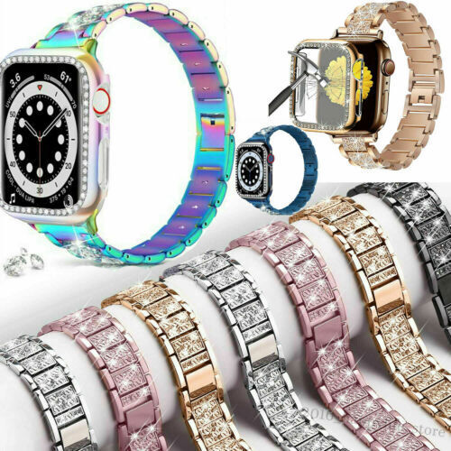 Crystal Bling Band Case iWatch Strap For Apple Watch Series 8 7 SE 6 5 3 41 45mm - Picture 2 of 32