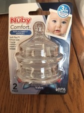 NUBY Comfort Replacement Nipples Advanced DUAL- Vent Valve 3 m Ships N 24h