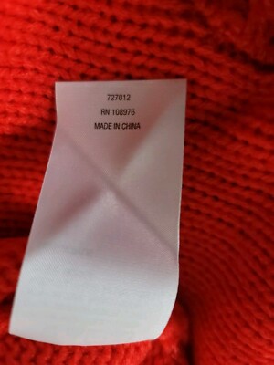 G By Giuliana Pullover Knit Sweater Sz M Red Turtle Neck Cable