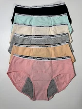 6 PAC Nalwort Girls Underwear Menstrual Period Panties Leak-Proof Cotton XL(14)