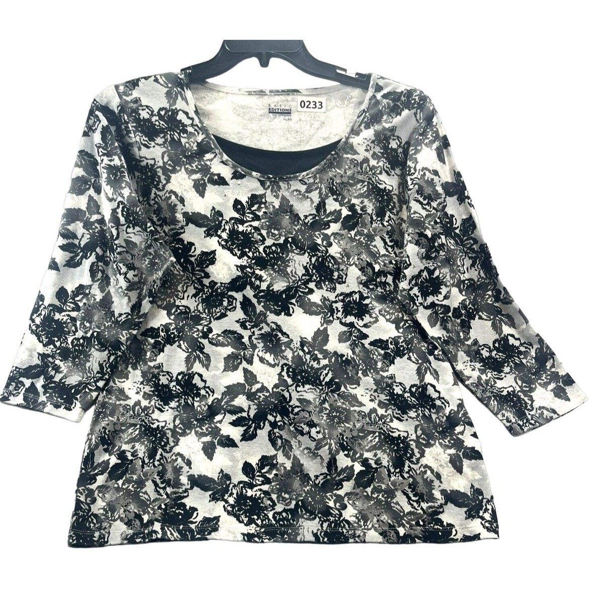 basic editions, Women 3/4 sleeve, color black, gray, size xl