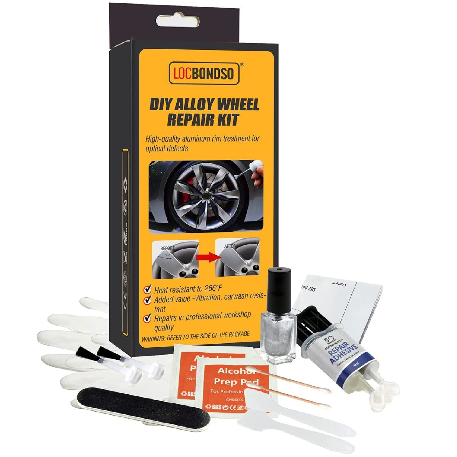 Silver Alloy Wheel Rim Repair Kit Car DIY Damage Scratch Scuffs