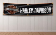 Estandarte de ventiladores de motocicletas Harley Davidson 2x8 pies arte de pared de garaje y taller al aire libre