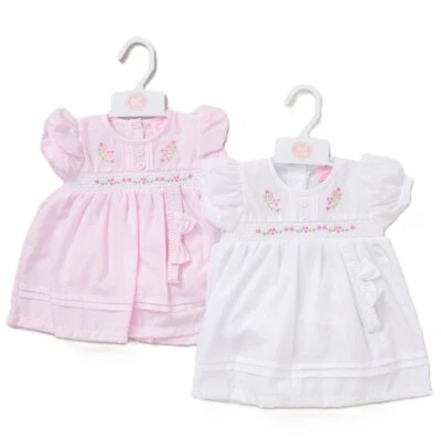 ROCK A BYE BABY Baby Mädchen Sommer Kleid Hose & Stirnband Set ~ rosa weiß 0-24M ~ abb