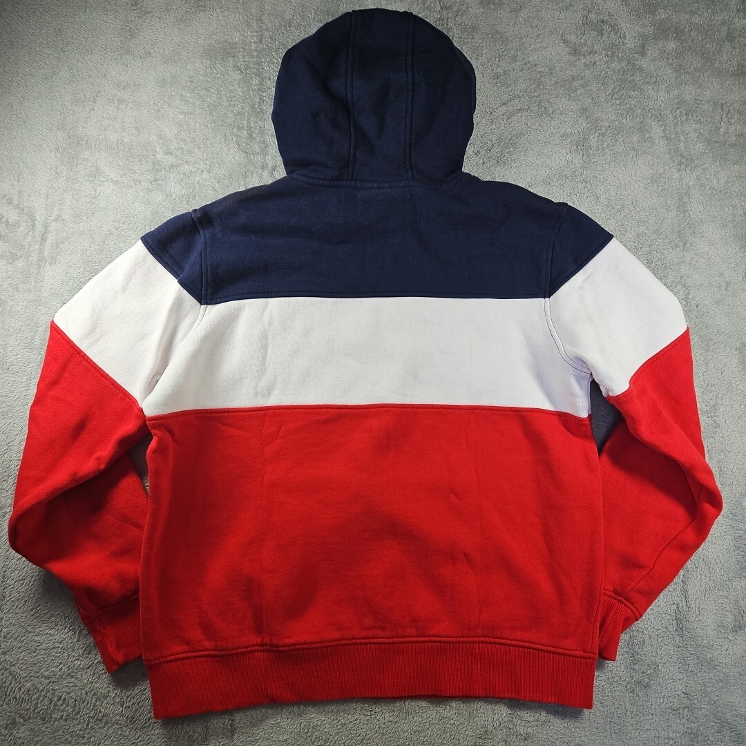 FILA Felpa con Cappuccio Vintage Training Colorblock Blu Bianco Rosso Uomo M