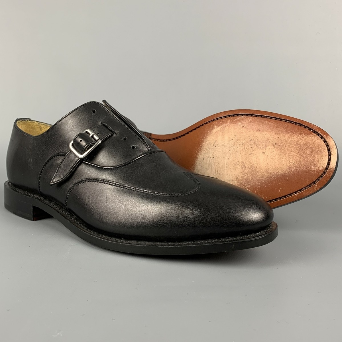 MICHAEL BASTIAN Size 8.5 Black Leather Monk Strap Lace Up Shoes Men main image 4