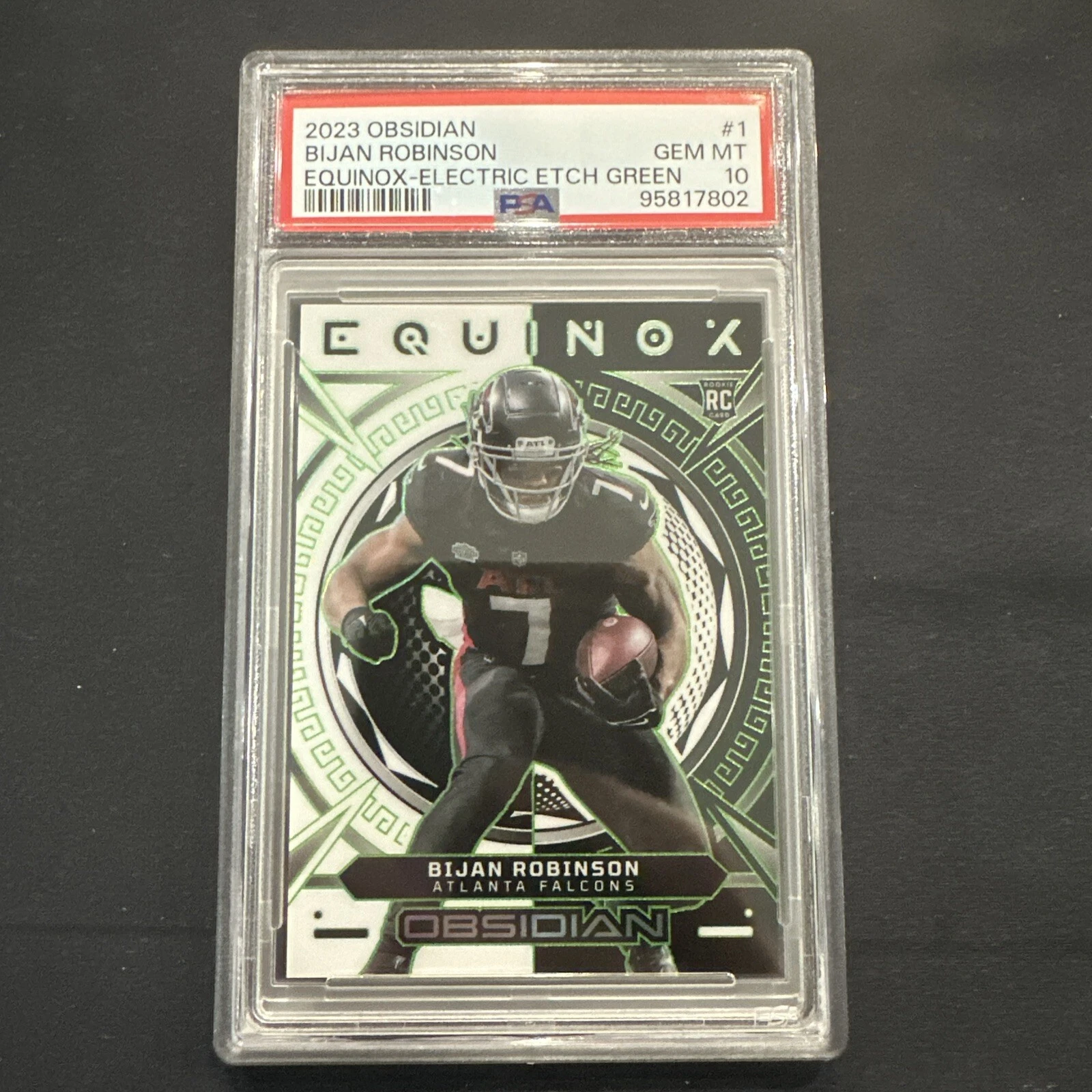Bijan Robinson Panini Obsidian Equinox #1 Electric Etch Green