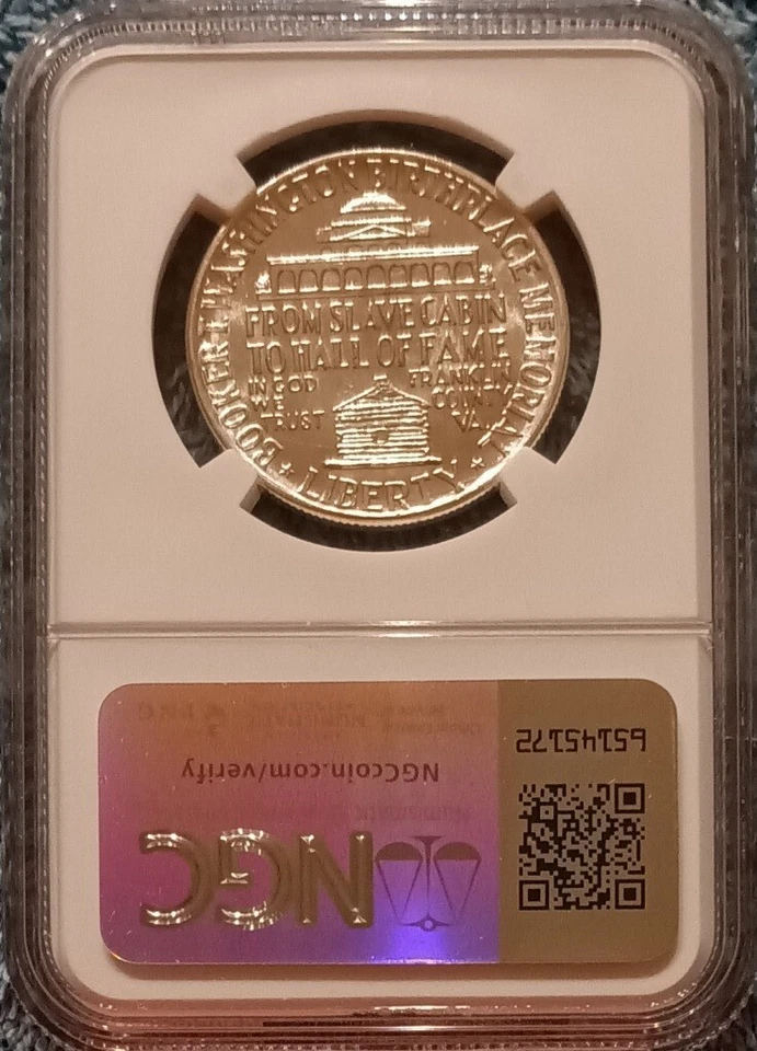 1947 Booker T. Washington commemorative half dollar, NGC MS66, Gem blast white - Image 3 of 4