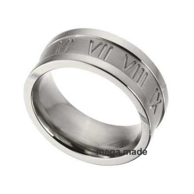 9MM Roman Number Wedding Band Engagement Titanium Ring Men Fashion Jewelry Sz8.5