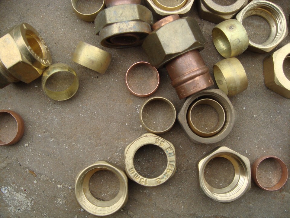 mixed 15mm brass plumbing fittings new unused joblot shed garage find