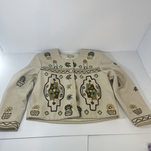 Giacca da donna vintage Carrie Allen taglia grandi piante, bottoni - Foto 11 di 14