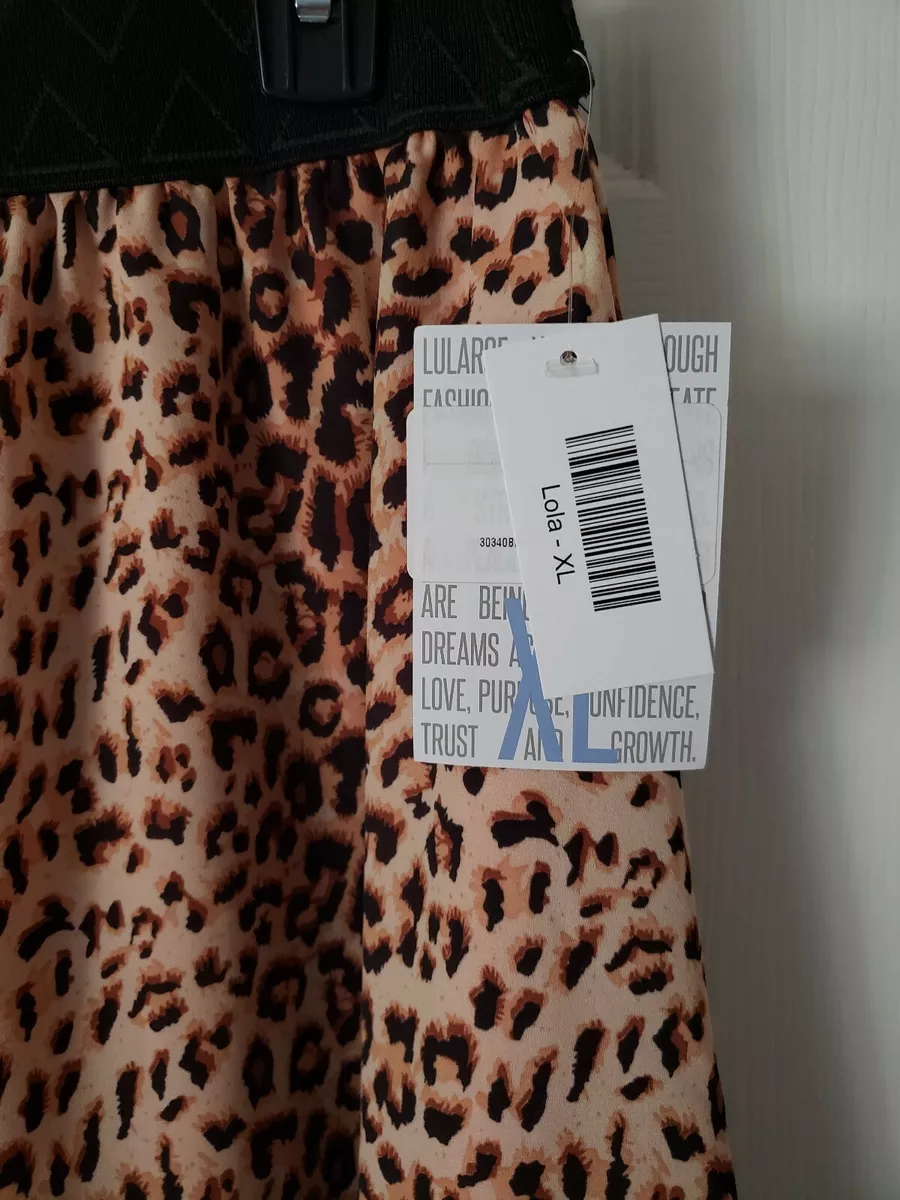 LuLaRoe Leopard Cheetah XL Lola Skirt Extra Large Pink Lining