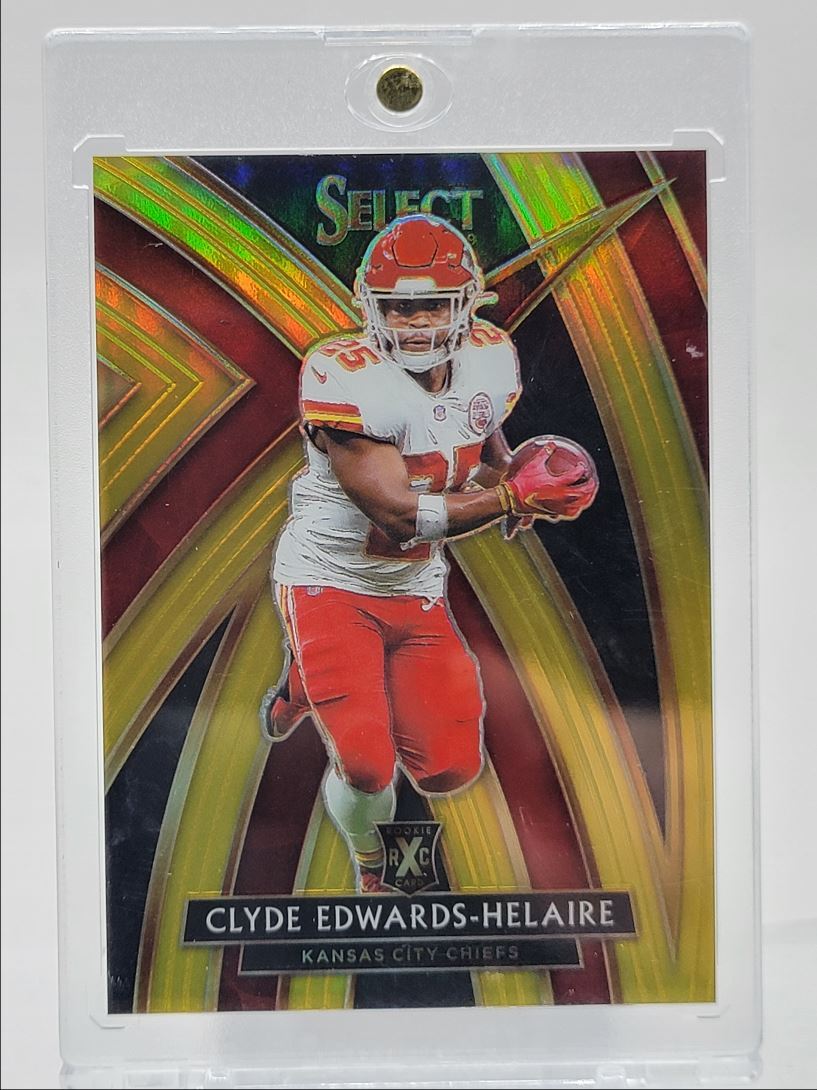 CLYDE EDWARDS-HELAIRE 2019 SELECT GOLD PRIZM XRC ROOKIE CHIEFS RC /10 Q2117