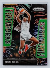 2025 Panini Prizm WNBA #4 Jackie Young Fireworks Green Prizms
