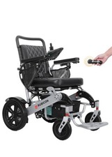 RUBICON EA8000 Foldable Power Wheelchair, 4-Wheel, Black/Silver