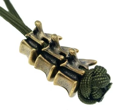 Retro Brass Vertebra Paracord Beads,Antique EDC Charms Pendant for Knife Lanyard