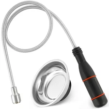 Flexible Magnetic Pickup Tool with Magnetic Parts Tray, 5LB Pull Force, 24” Bend