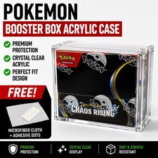 Pokemon Booster Box acrylic case With FREE anti-slip mats and microfiber cloth