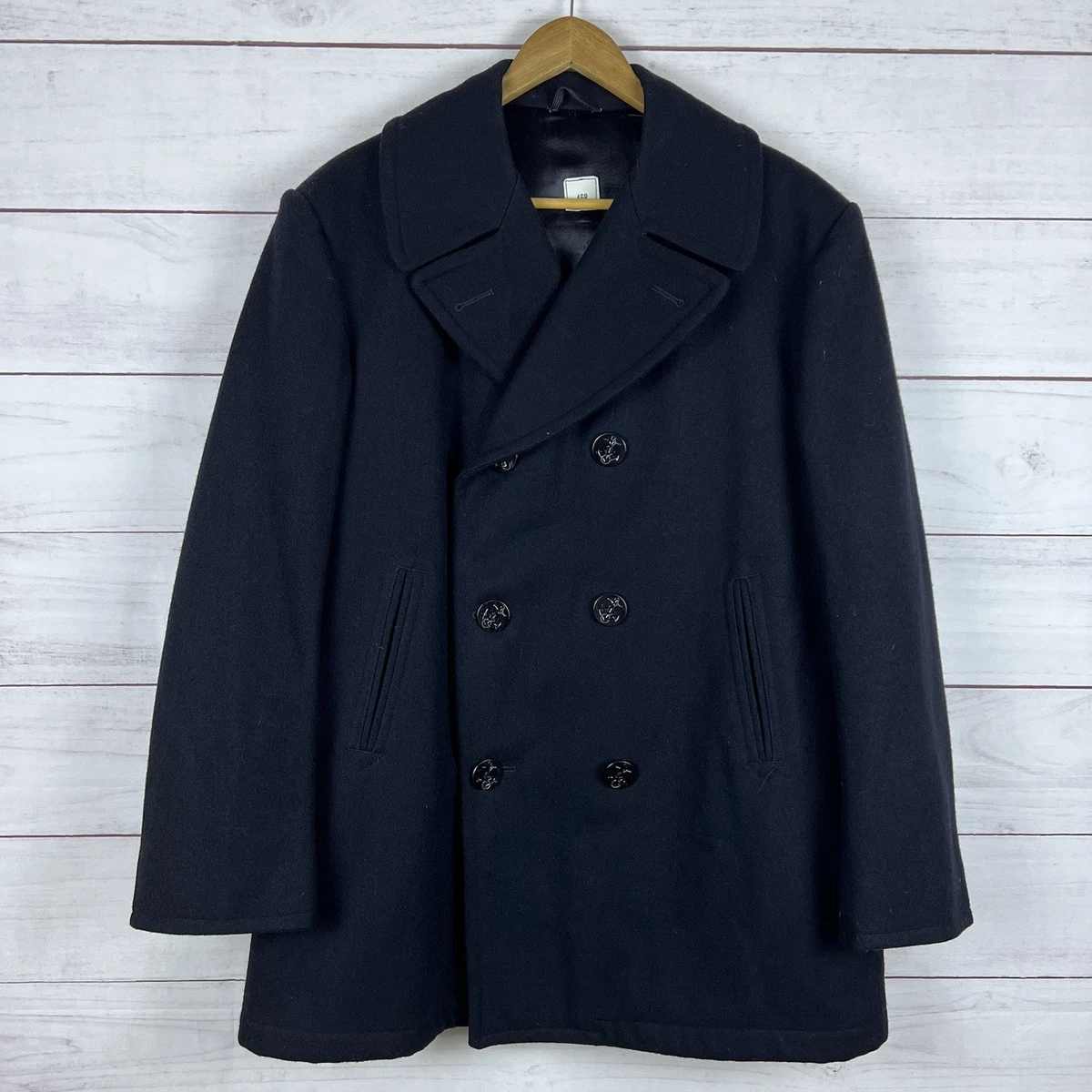 Navy Military Pea Coat | eBay