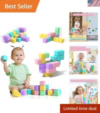 Magnetic Blocks for Toddlers, 1.34in Macaron Magnetic Building Cubes for Kids...