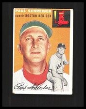 1954 Paul Schreiber Rookie Card - Topps Vintage #217 Boston Red Sox . rookie card picture