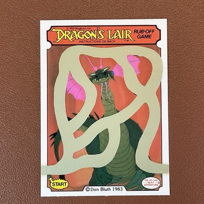 Singe The Dragon, Dragon's Lair, 1983 Don Bluth Magicom Fleer Rub Off Game Card