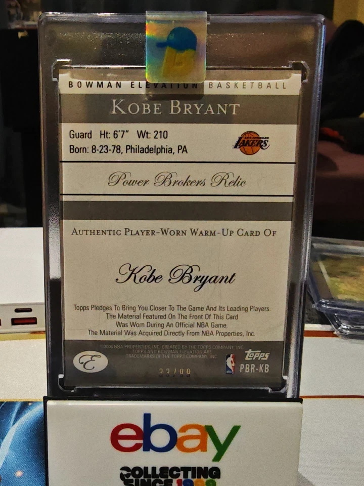 Camiseta deportiva Bowman Elevation Power Brokers Kobe Bryant 2006-07 usada en el juego/99 Foto 2 de 2