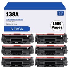 6PK NEW CHIP W1380A Toner Cartridge for 138A HP LaserJet Pro 3001dw MFP 3101fdw