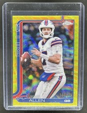 2025 Topps Chrome Josh Allen Yellow Wave Refractor #/275 Bills