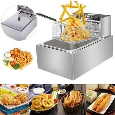 MARKENLOS Fritteuse 10L Edelstahl Kaltzonen Öl-Friteuse 2500W Fritöse Elektrische Frittöse