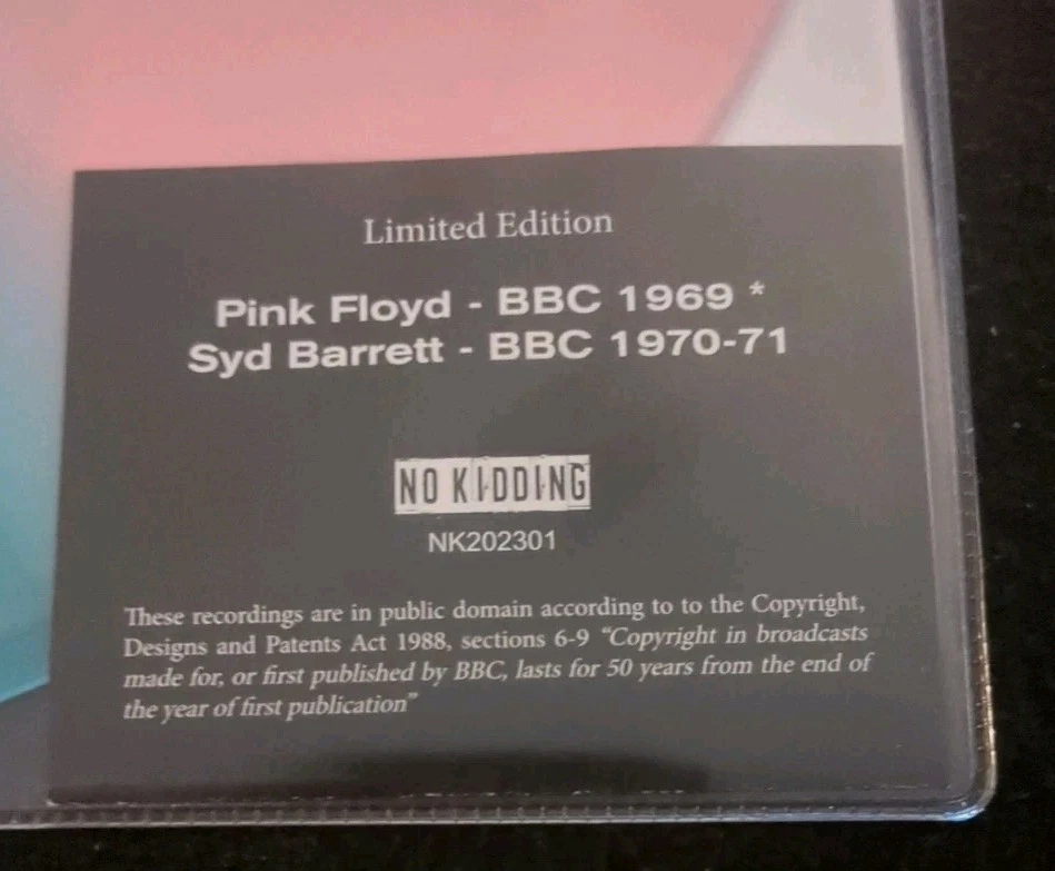 Pink Floyd Syd Barrett - BBC 1969-1971 Blue / Pink Vinyl LP Record  New Foto 3 de 4