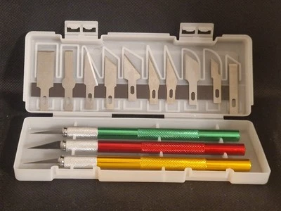 MARKENLOS Skalpell, Präzisionsmesser, Bastelmesser 13-tlg Set, Modellbaumesser