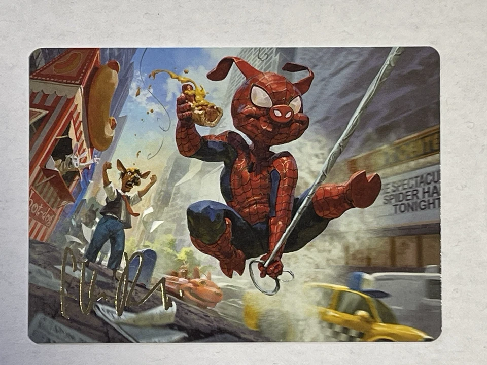 Spider-Ham, Peter Porker Art Card (Gold-Stamped Signature) - Art Series MTG - Image 2 of 4