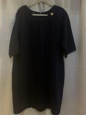 Talbots Womens 22w Navy Dress Zip Back Stretchy