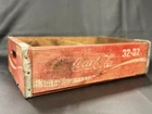 Coca-Cola Vintage Wooden Soda Bottle Carrier Crate Caddy 32 oz Red