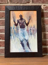 Ghana/Ghanaian Framed Original Expressionist Shaman/Okomfo  Art Solid Wood Frame