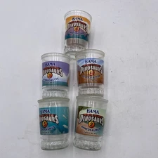 Lot 5 Bama Jelly Jar Dinosaurs #2 #3 #4 #5 #6 See Pics
