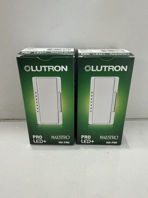 (2) Lutron Maestro MA-PRO-WH Pro LED+ Multi Location Dimmer Switches White