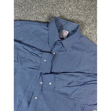 Brooks Brothers Mens Blue White Pinstripe Cotton Button Down Shirt 16-3 33