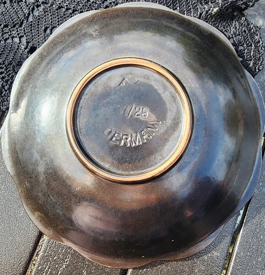 Frutero festoneado turquesa Art Deco vintage 1929 Jasba Keramik - Alemania Foto 2 de 4