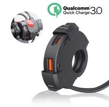 Presa Caricabatteria Telefono Per Moto Scooter Usb C Impermeabile con voltmetro