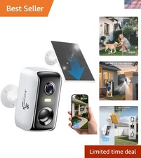 2K Night Vision Solar Security Camera with Two-Way Talk and AI Motion Detection