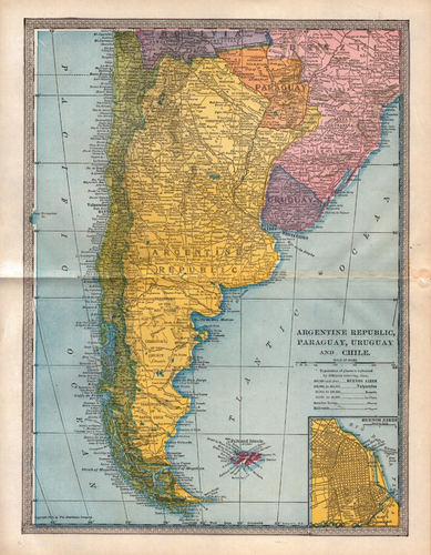 1904 Colombia Venezuela Mappa Società Americana Litografia a colori Atlante - Foto 1 di 2