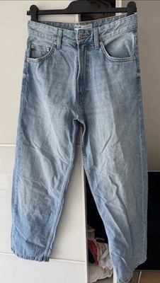 Bershka Baggy Jeans Hellblau Wide Leg Skater Y2K Gr 34