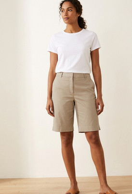 M & S Cotton Rich Bermuda Shorts UK 16 L beige maßgeschneidert Freizeit neu mit Etikett Sommer